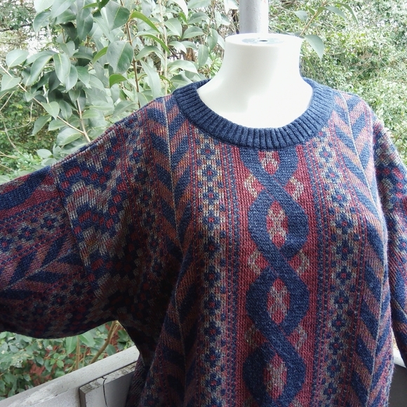 Vintage 80s Academia Preppy Retro Grandpa Pullover Crewneck Sweater - Picture 5 of 11